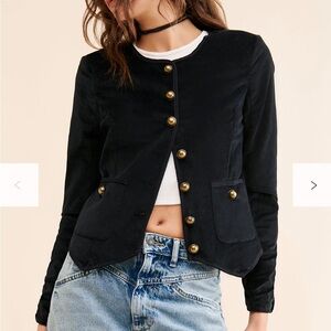Free People velvet Black jacket